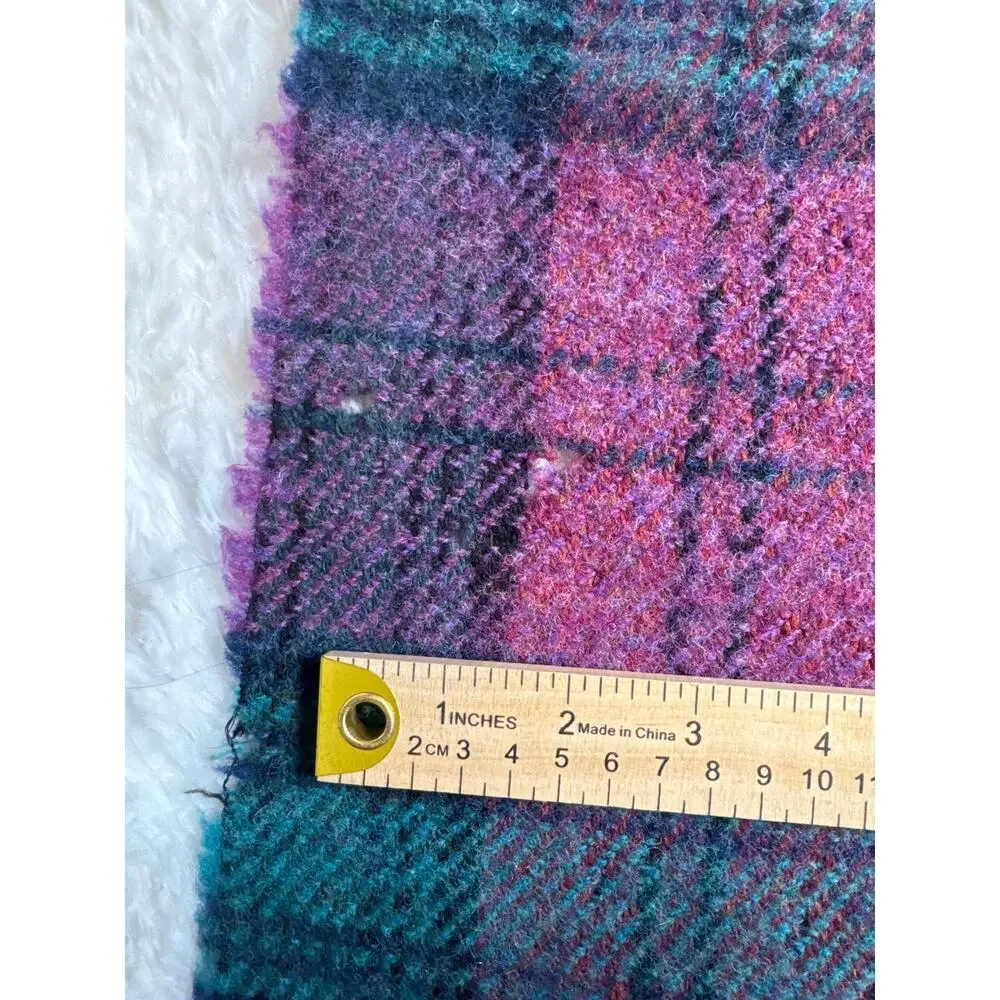 NWT Vintage John Hanley & Co L.T.D plus 90s woven fringed Plaid Wool Throw 54x40